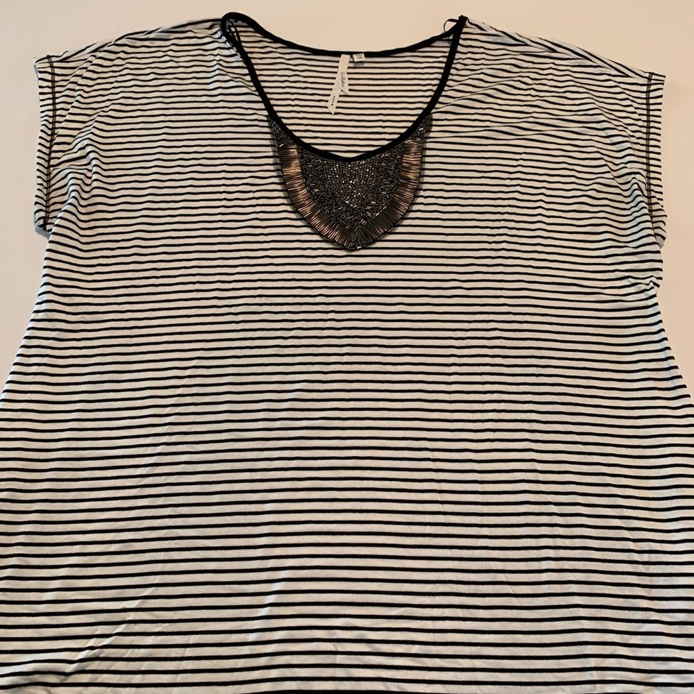 Bellatrix Striped Top With Bead Detail 2X